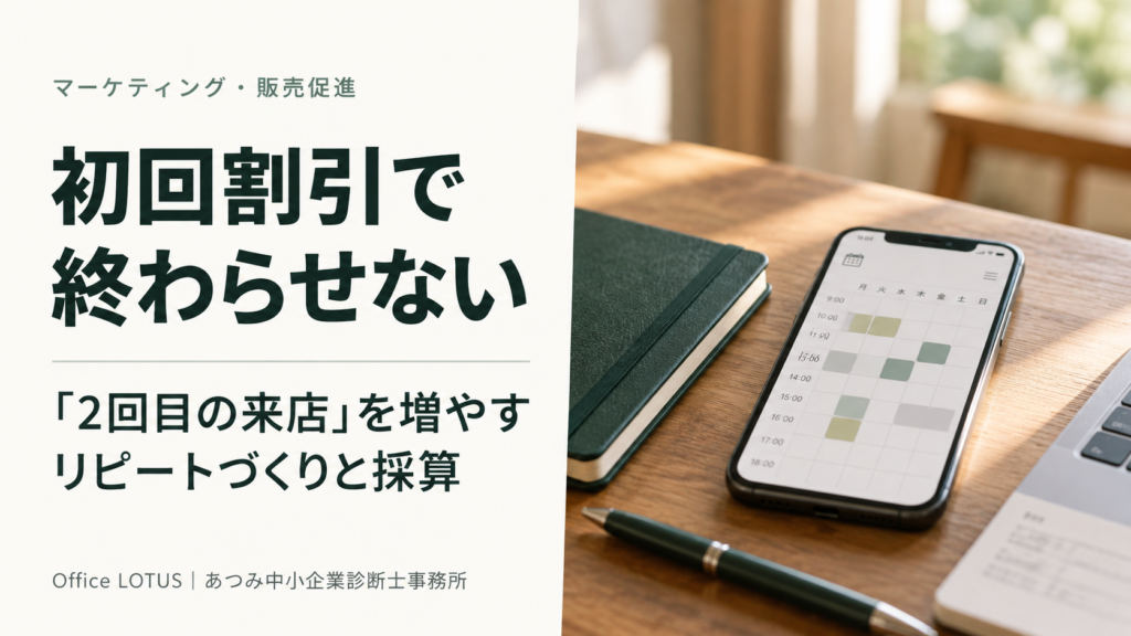 初回割引で終わらせない。「2回目の来店」を増やすリピートづくりと採算｜Office LOTUS